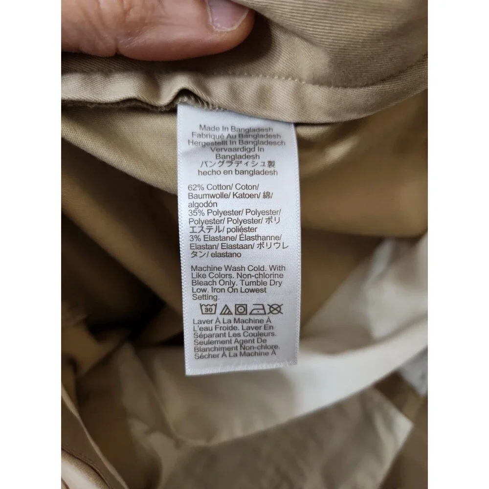 J CREW Slim-Fit TruTemp365 Chino Pants Mens 34x34 Khaki Flex Stretch